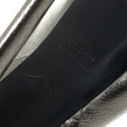 Pre Owned Giuseppe Zanotti Grey Metallic Platform Ankle Boots Size 36