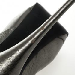 Pre Owned Giuseppe Zanotti Grey Metallic Platform Ankle Boots Size 36