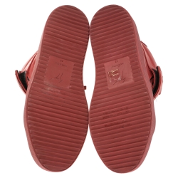 Pre Owned Giuseppe Zanotti Red Leather Lorenz High Top Sneakers Size 43