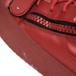 Pre Owned Giuseppe Zanotti Red Leather Lorenz High Top Sneakers Size 43