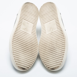 Pre Owned Giuseppe Zanotti Multicolor Python Embossed Leather Double Zip Low Top Sneakers Size 43.5