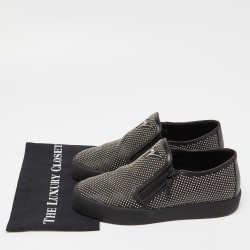Pre Owned Giuseppe Zanotti Black Studded Leather Eve Slip On Sneakers Size 43