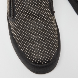 Pre Owned Giuseppe Zanotti Black Studded Leather Eve Slip On Sneakers Size 43