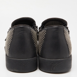 Pre Owned Giuseppe Zanotti Black Studded Leather Eve Slip On Sneakers Size 43