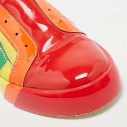 Pre Owned Giuseppe Zanotti Rainbow Patent Leather Low Top Sneakers Size 45 