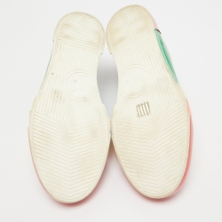 Pre Owned Giuseppe Zanotti Rainbow Patent Leather Low Top Sneakers Size 45 