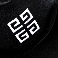 Pre Owned Givenchy Black Logo Embroidered Leather Cap One Size