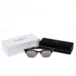 Givenchy Black/Brown Tortoise GV7083 Mirror Half Rim Sunglasses