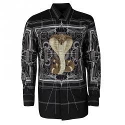 Givenchy Black Cotton Berlin Cobra Print Long Sleeve Button Front Shirt M