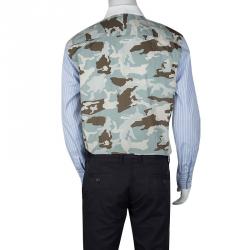 Givenchy Multicolor Camouflage Print Striped Long Sleeve Shirt XL