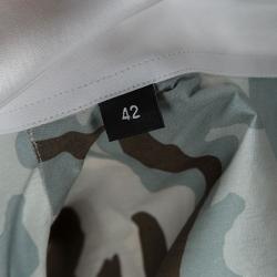 Givenchy Multicolor Camouflage Print Striped Long Sleeve Shirt XL