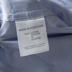 Pre Owned قميص جيفنشي أكمام طويلة تفاصيل قصات طباعة زهور مغايرة قطن أزرق XL