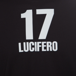 Pre Owned Givenchy Black 17 Lucifero Printed Cotton Jersey Crew Neck T-Shirt XL