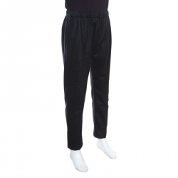 Givenchy Dark Grey Wool Elasticized Waist Zip Detail Pants XL