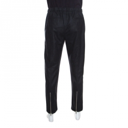 Givenchy Dark Grey Wool Elasticized Waist Zip Detail Pants XL