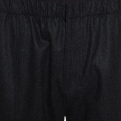 Givenchy Dark Grey Wool Elasticized Waist Zip Detail Pants XL