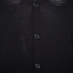 Givenchy Black Wool Long Sleeve Button Front Cardigan L