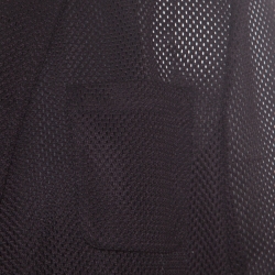 Givenchy Black Perforated Tricot Mesh Two Button Blazer XL