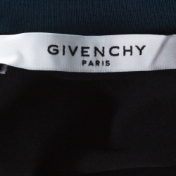 Pre Owned Givenchy Black Cotton Contrast Trim Logo Embroidered Slim Fit T-Shirt L
