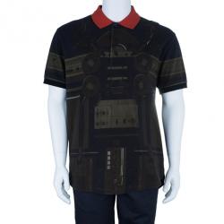 Pre Owned تي شيرت جيفنشي بولو طباعة دائرية وأكمام قصيرة للرجال M