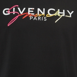 Pre Owned Givenchy Black Degrade Signature Cotton Regular-Fit T-Shirt S