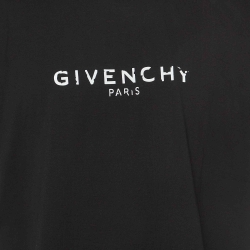 مملوكة مسبقًا Givenchy Black Logo Printed Cotton Oversized Fit T-Shirt M