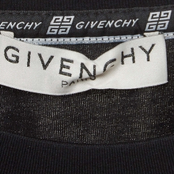 مملوكة مسبقًا Givenchy Black Logo Printed Cotton Oversized Fit T-Shirt M