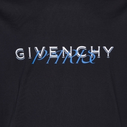 Pre Owned Givenchy Black Logo Print Cotton Regular Fit T-Shirt M