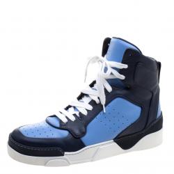 Givenchy Two Tone Leather Tyson High Top Sneakers Size 43