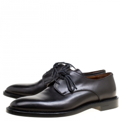 Givenchy Black Leather Uniform Kline Lace Up Derby Size 44