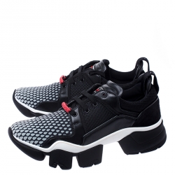Givenchy Black Leather and Mesh Jaw Low Top Sneakers Size 44