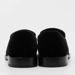 Givenchy Black Velvet Jenaro Slip On Loafers Size 44