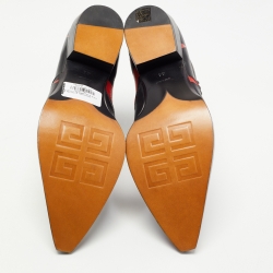 Givenchy Black/Red Leather Cowboy Ankle Boots Size 44