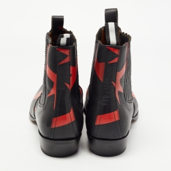 Givenchy Black/Red Leather Cowboy Ankle Boots Size 44