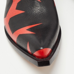 Givenchy Black/Red Leather Cowboy Ankle Boots Size 44