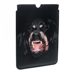 Givenchy Black Coated Canvas Rottweiler IPad Mini Case