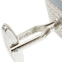 Givenchy Orange Glitter Enamel Silver Tone Square Cufflinks