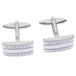 Givenchy Silver Tone Bar Cufflinks