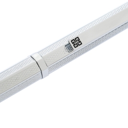 Givenchy Octagonal Textured Silver Tone Ballpoint Pen