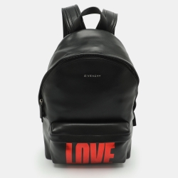 Pre Owned Givenchy Black Leather Love Backpack