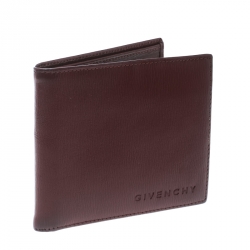 Givenchy Burgundy Leather Bi Fold Wallet