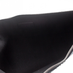 Givenchy Black Jaguar Printed Leather Zip Pouch