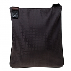 Givenchy Brown Signature Canvas and Leather Messenger Bag
