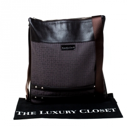 Givenchy Brown Signature Canvas and Leather Messenger Bag