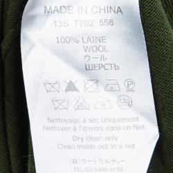 Pre Owned Givenchy Green Wool V Neck Long Sleeve Sweater L