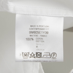 مملوكة مسبقًا قميص جيفنشي تفصيل لوح الرعد أزرار أمامية قطن أبيض XXL