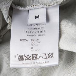 Pre Owned تي شيرت جيفنشي كولومبيان قطن أخضر طباعة مموهه برقبة ضيقة M