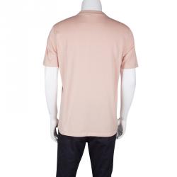 Pre Owned Givenchy Peach Jersey Bambi Print Crew Neck Tshirt XS