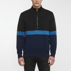 Pre Owned Givenchy Color Block Logo Print Knit Quarter Zip-Up Jumper XL