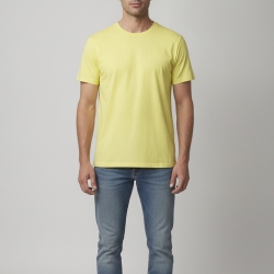 Pre Owned Givenchy Yellow Logo Tape Jersey Crewneck T-Shirt S